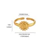 Anel Sol Europeu e Americano Transfronteiriço Banhado a Ouro 18K, Anel Aberto Ajustável de Aço Inoxidável Sol Retro Hip-Hop Personalizado