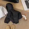 Nova Jaqueta de Algodão Canelada Quente com Capuz para Crianças Roupa Externa para Meninos e Meninas Casaco Versátil Casual Elegante Fofo
