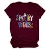 Camiseta de moda transfronteiriça europeia e americana, vibes assustadoras, personalidade, nova, gola redonda, manga curta, feminina, plus size, atacado