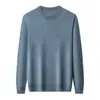Suéter de Lana para Hombre Tongxiang Puyuan 100% Puro Otoño Nuevo para Hombre Cuello Redondo Color Sólido Casual Camisa Base de Lana