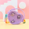 Moda Pêssego Coração Caverna Bolsa Pequena Amor Crossbody Bolsa de Armazenamento Portátil Bolsa de Moedas de Silicone Cosmético
