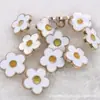 Botão de Metal com Ponto Botão de Flor Botão de Flor Branca Botão de Camisa Casaco Botão Decorativo Moda Infantil Fofa