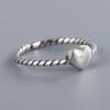 Anillo minimalista con diseño de amor, estilo coreano, plata de ley S925, estilo retro, estilo antiguo, elegante, combinable con todo, para mujer.