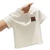 Camisas Polo de Algodão Puro para Meninos e Meninas, Camisetas Estampadas Tendência Estilo Coreano de Verão com Manga Curta, Tops Elegantes com Gola para Bebês e Crianças Maiores