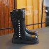 Zapatos para Niñas, Botas Largas Infantiles, Nuevo Estilo Otoño e Invierno 2025, Estilo Primavera y Otoño, Botas Altas de Princesa con Forro de Felpa para Niñas Pequeñas