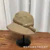 Chapéu de Pescador Minimalista Color-Blocking Estilo Japonês para Mulheres, Primavera e Verão, Emagrecimento Facial, Chapéu Bucket Casual Versátil, Proteção Solar para Viagem, Chapéu de Sol de Aba Larga