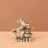 Caballo de Latón Puro Pisando un Cuenco del Tesoro, Simbolizando Riqueza Instantánea, Decoración Vintage para el Hogar, Mascota de Té para Escritorio de Oficina, Adorno Artesanal