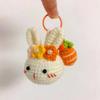 Rlk chaveiro tecido à mão saco de material DIY lã de crochê caqui amendoim pingente pingente boneca pequena boneca