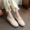 Sapatos Mary Jane de Pelo com Aumento Interno de Altura para Mulheres, Roupa Externa de Outono e Inverno, Novos Sapatos Versáteis de Feijão com Solado Macio para Gestantes, Sapatos de Cano Baixo de Algodão com Forro de Lã