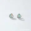 Jiangtitanium F136 Clavo de Hueso de Oreja de Titanio Corazón Vidrio Brillante Transfronterizo Cuerpo de Aleación de Titanio G23 Joyería para Piercings Clavo de Oreja
