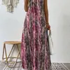 Primavera y verano 2023 Europa y Estados Unidos transfronterizos nueva ropa de mujer Amazon estación independiente moda femenina vestido de tirantes estampado mujer