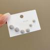 Aretes de traje Geométrico Cuadrado Redondo de Pares Múltiples de Alta Gama Combinación de Tres Pares de Aretes de Aguja de Plata 925 para Mujer