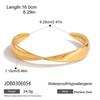 Diseño Minimalista Acero Inoxidable Oro de 18K Liso Retorcido Apertura Irregular Pulsera de Acero Inoxidable Joyería