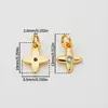 Estrella de cuatro puntas de cobre con incrustaciones de circonita de oro real que conserva el color, gota pequeña, accesorios para pulsera, collar, colgante, lujo ligero, cuatro puntas