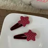 Nuevo Pasador Rojo Dulce de Tela Estilo Coreano para Niños, Pin Lateral Hecho a Mano para Flequillo, Accesorio para el Cabello para Niñas