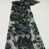 Tela de Malla con Lentejuelas y Bordado de Cuentas Flores Hojas Grandes Estilo Chino Tela Bordada En Stock para Vestidos de Noche Vestidos Qipao