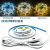 Luz USB Monocromática de 5V con Interruptor 2835 Luz Blanca Cálida Iluminación para Cuadros, Gabinetes, Armarios, Luces Lineales Decorativas