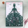 Cartão de Convite de Casamento, Cartão de Cumprimentos de Princesa para Feriado, Convite de Florista com Rosa Bonita Vazada, Cartão de Envelope, Novo Produto em Estoque
