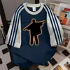 Camiseta Color Block Listrada de Três Listras Manga Curta Estilo Retrô Americano 2026 Verão Novo Estilo Casal Casual Solto Top