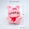 Llavero de Panda con Bufanda Roja de Felpa Creativo Colgante para Bolso de Conejito Corriendo Peineta Accesorios para Ropa Venta al por Mayor