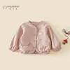 Abrigo de Otoño para Niña 2026 Primavera y Otoño Nuevo Estilo Coreano Moda Ropa Superior Infantil Chaqueta de Algodón Puro Moderna