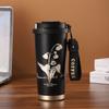 Caneca Térmica de Aço Inoxidável 316 de Alto Valor Estético com Revestimento Interno de Cerâmica, Caneca de Café Lírio-do-Vale, Copo de Água para Uso Externo com Alça para Meninas