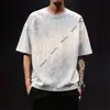 Nuevo Estilo Camiseta de Verano para Hombre con Parches de Manga Corta Juvenil Tendencia Estilo Americano Diseño 2026 Letra Negra