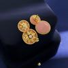 Aretes de Disco de Estrella Personalizado Redondo Doble Brújula Estrella Octagonal Estrella de Ocho Puntas Borde de Perlas Dos Métodos de Uso Aretes de Disco de Estrella