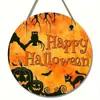 Decoración del Hogar Transfronteriza Halloween Mago Calabaza Señal Redonda de Madera Colgante Creativa Señal Decorativa para Puerta