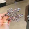 Grampo de Bico de Pato com Laço de Cristal Estilo Coreano Exquisito de Alto Valor Grampo de Cabelo Lateral Acessório de Cabelo Versátil da Moda