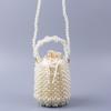 Bolsa de balde popular de pérolas 2022 bolsa de mão tecida à mão para mulheres clutch de pérolas para festa à noite bolsa de bola para noiva feminina