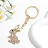 Serie de animales de vidrio con incrustaciones de diamantes de imitación, exquisitos y lujosos, superventas transfronterizos europeos y americanos, accesorios colgantes para llavero de mujer