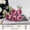 Venta al por mayor transfronteriza de 5 flores de peonía exquisitas para decoración de fotografía en casa, jardinería artificial, estilismo de bodas y arreglo floral