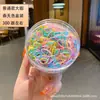 Ligas desechables para niños en caja, ligas de goma de color negro, ligas de goma de color gelatina, cuerda para el cabello, pequeña cubierta de cuero, cuerda para el cabello, joyería al por mayor