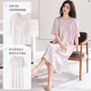 Camisón de una pieza para mujer para dropshipping, verano, algodón puro, con almohadillas en el pecho, manga corta, talla grande, solo camisones para mujer, nuevo estilo 2026, verano