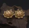 Pasador Pequeño Versátil Estilo Antiguo con Flores, Flores Huecas de Alambre Dorado Imitación, Materiales para Pasador Hanfu Estilo Dinastía Tang y Ming, Estilo Nacional Retro