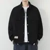 Jaqueta de trabalho estilo americano para homens, nova tendência outono e inverno 2026, peça superior solta com gola, casaco casual estiloso para homens