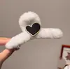 Pegador de Pelúcia de Inverno para a Parte de Trás da Cabeça, Cabelo Longo, Grampo de Cabelo Elegante Peludo, Presilha de Tubarão Peludo Feminina, Grampo de Cabelo, Grampo de Cabelo