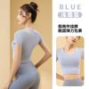 Verão Novo Malha Falso Duas Peças Gola Alta Manga Curta Roupa Exterior Fina Respirável Elástica Justa Camiseta Esportiva Roupa de Fitness