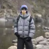 Ootd Chaqueta de plumón con capucha repelente al agua para exteriores para hombre y mujer Invierno 2025 Nueva de Color Contrastante Cálida Chaqueta Antiderrames