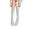 Calcetines de punta dividida estilo verano finos para mujer de dos dedos pezuña de oveja calcetines grises holgados con zapatos pequeños de cuero calcetines largos calcetines para la pantorrilla serie miu verano