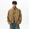 2026 Primavera y Otoño Nuevo Holgado Retro High Street Cuello Alto Desestructurado Acolchado Chaqueta de Vuelo Marca de Tendencia para Hombre Abrigo de Trabajo