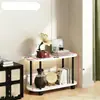 Mesa de café para sala de estar, soporte para flores, estante de almacenamiento de pie de lujo ligero, estante de exhibición de macetas móviles de varios niveles para balcón
