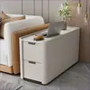 Mesa Auxiliar de Sofá de Lujo Ligero Sala de Estar Madera Maciza Hogar Gabinete Lateral Multifuncional Gabinete Estrecho Pequeño Ultra Delgado Gabinete de Almacenamiento Simple