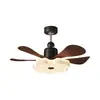 Luminária de teto com ventilador para restaurante atmosférico estilo Wabi-sabi personalizada iluminação silenciosa para sala de estar Luminária de teto com ventilador estilo creme para quarto