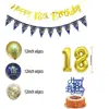 Conjunto de Topper para Bolo Bandeira de Balão Digital 32 polegadas Decoração de Cena para Festa de Aniversário Masculina Azul Real Casamento