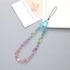 Nueva cadena para teléfono móvil de oso de dibujos animados, DIY hecha a mano con cuentas, colgante para funda de teléfono móvil, pulsera corta para muñeca para mujer