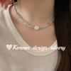 Blogger de Corea del Sur con joyería de plata Plata de ley S925 corte aguamarina collar de cristal transparente apilado de alta gama