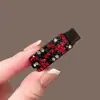 Pasador de Pelo Colorido con Pedrería Estilo Coreano para Mujer, Elegante Pinza de Pato, Exquisito Versátil de Gama Alta para Flequillo Lateral