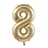 [Empaquetado Individualmente] Globos de Número Platino Dorado Claro de 40 pulgadas Fiesta de Cumpleaños Infantil Festival Decoración de Globos de Cumpleaños